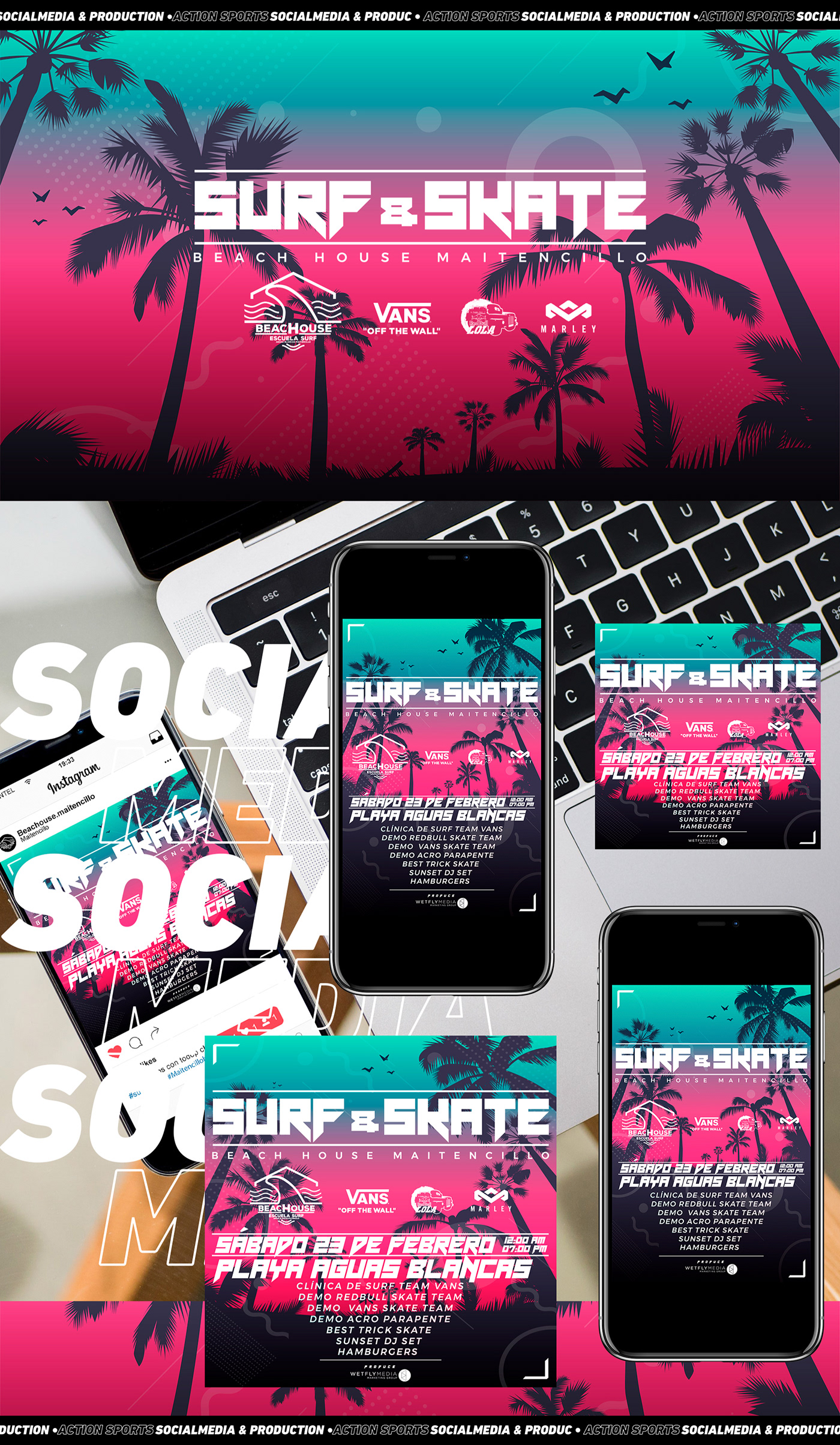 Surf rider Landscape Production advertisement publicidad diseñografico RRSS photograpy
