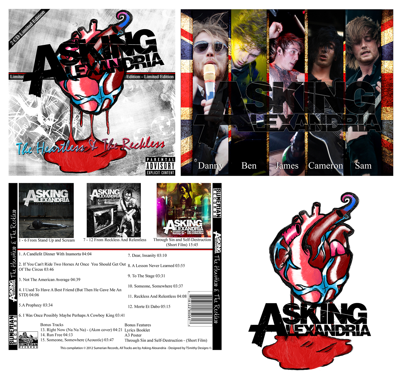 Digital drawing's cd heart asking alexandria college brief poster metal limited edition Best of Fun music design hand drawn