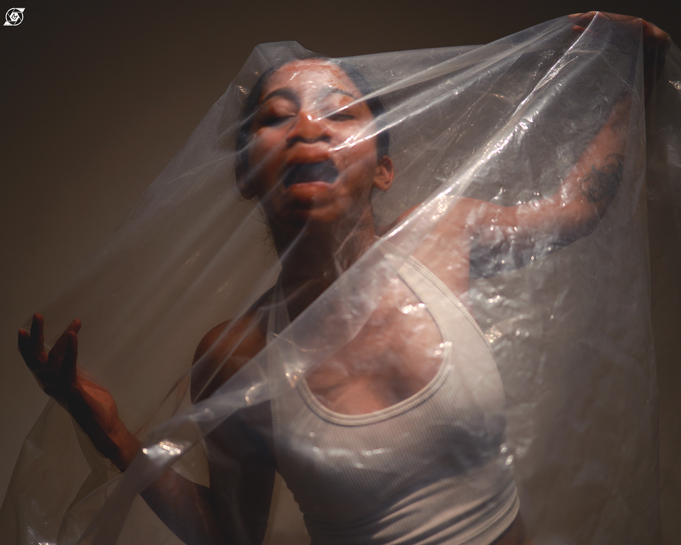 abstract artistic Canon experimental expressive person photoshoot plastic suffocated woman