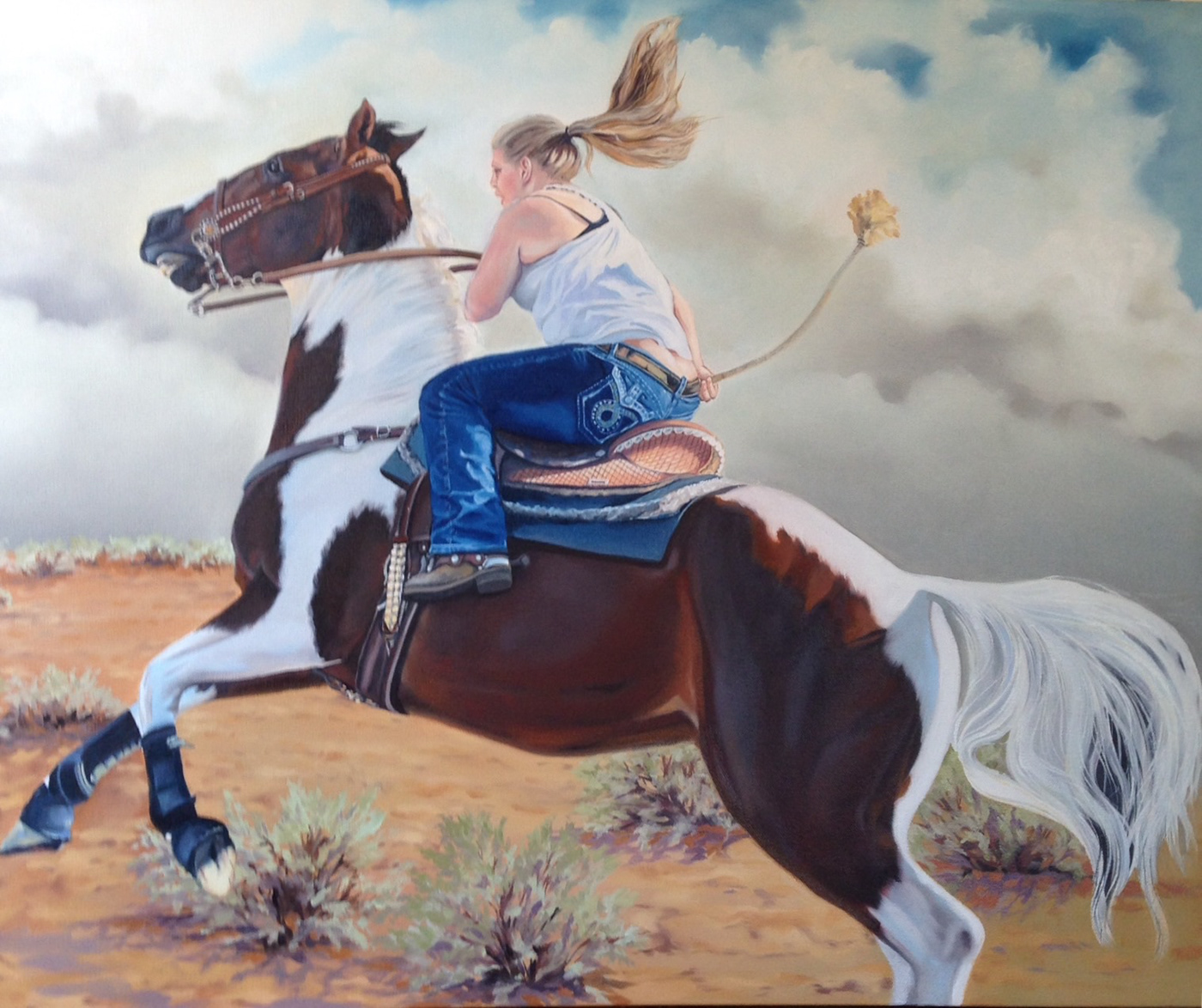 desert desert painting equine art horse painting Oil Painting western art