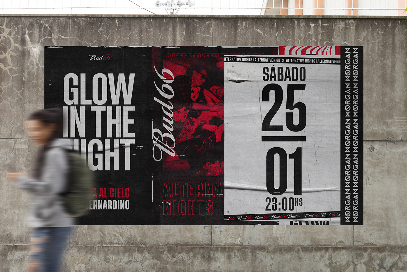 art direction  beer Bud66 Budweiser design glow Label limited edition Packaging posters