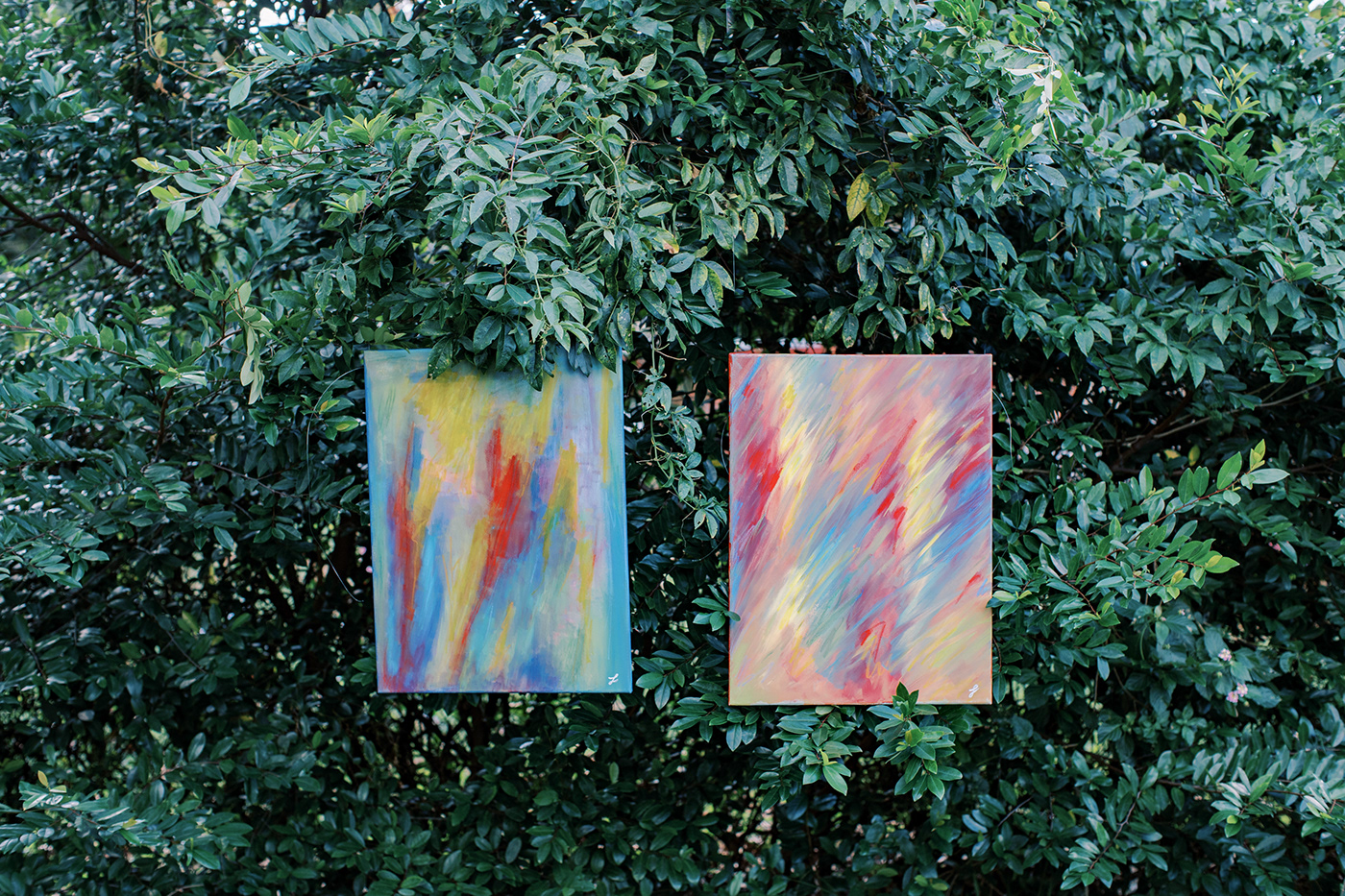 abstract acrylic art canvas community exhibit outdoors paint Paintings trees