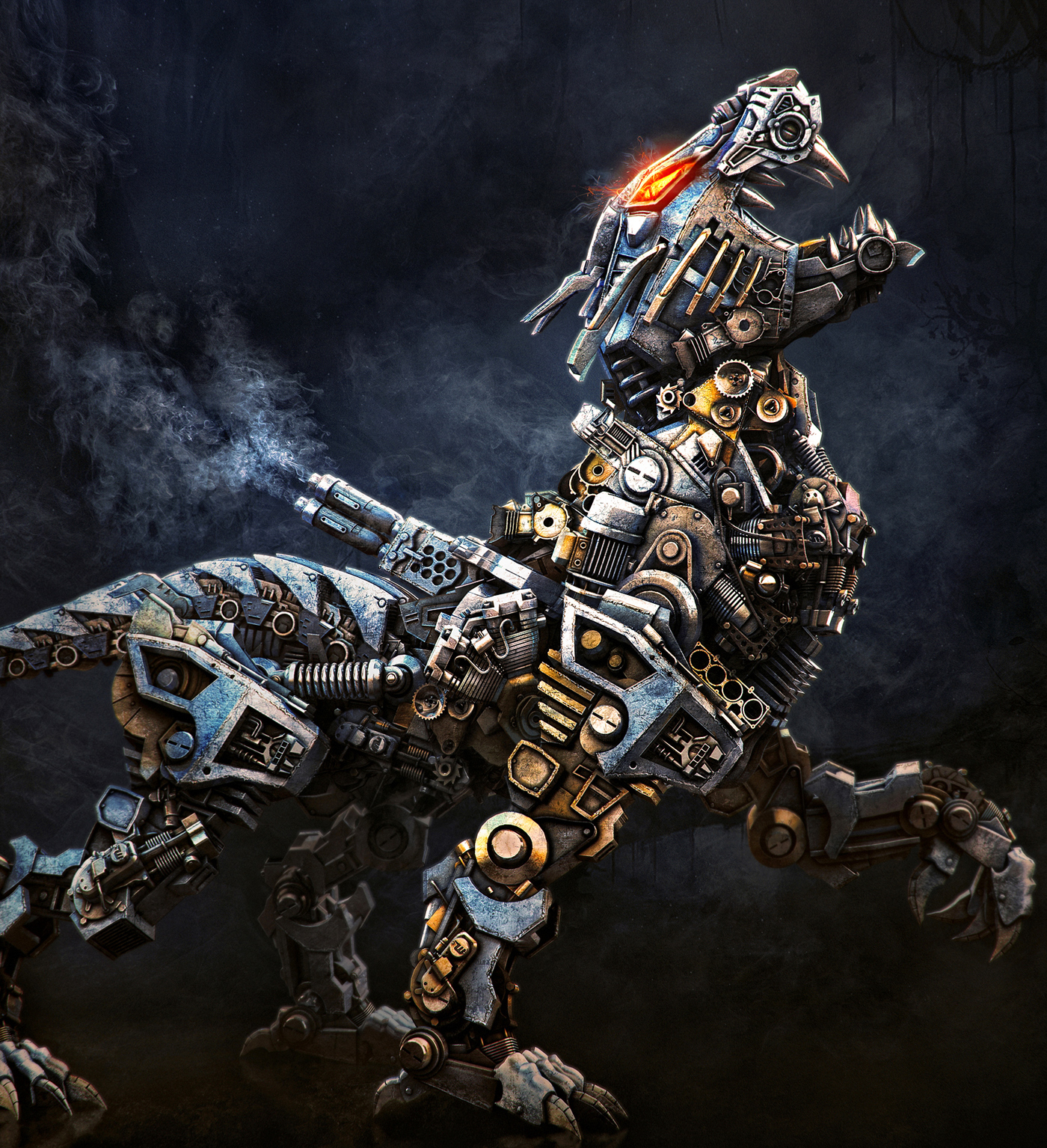 mech concept art beast Render visualization STEAMPUNK fantasy robot mecha Cyberpunk