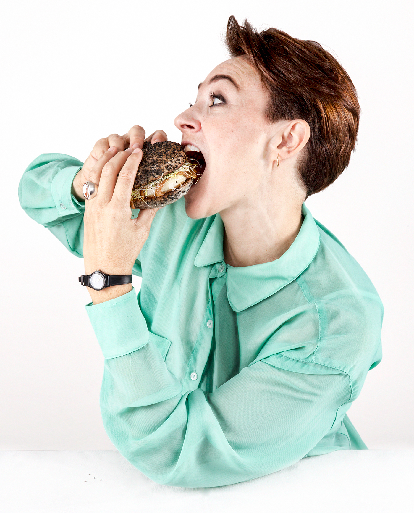 Advertising  Food  retouch hamburger panini Photography  makeup campagna pubblicita people
