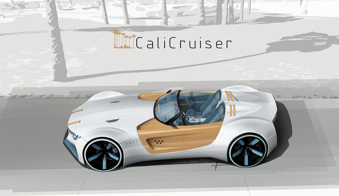 car automotive   design concept California wood contrast Surf Auto sketch