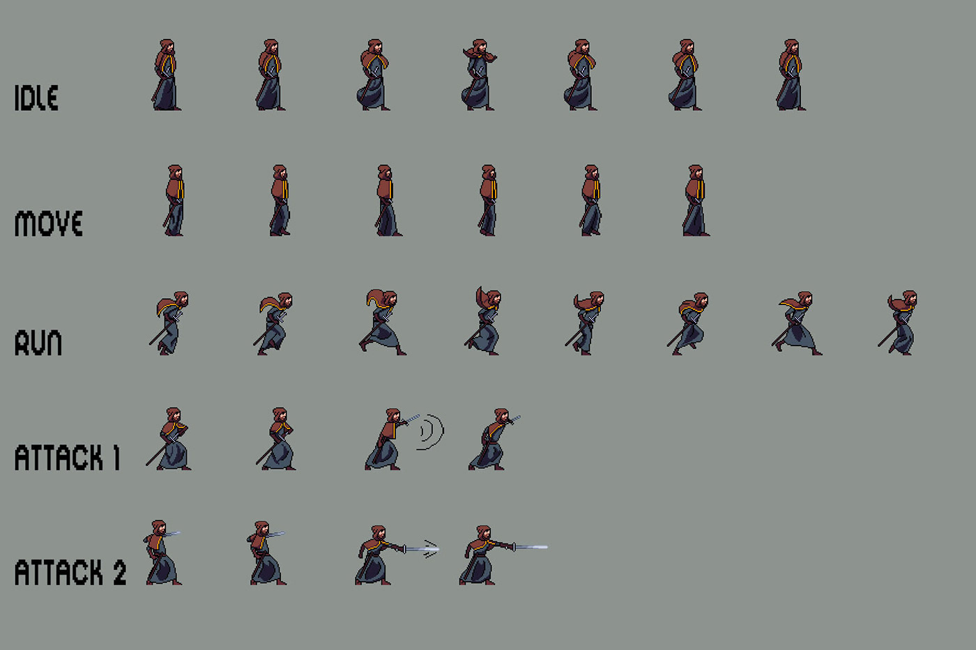 2D art asset assets Character Magic   pixelart pixelated sprites spritesheet