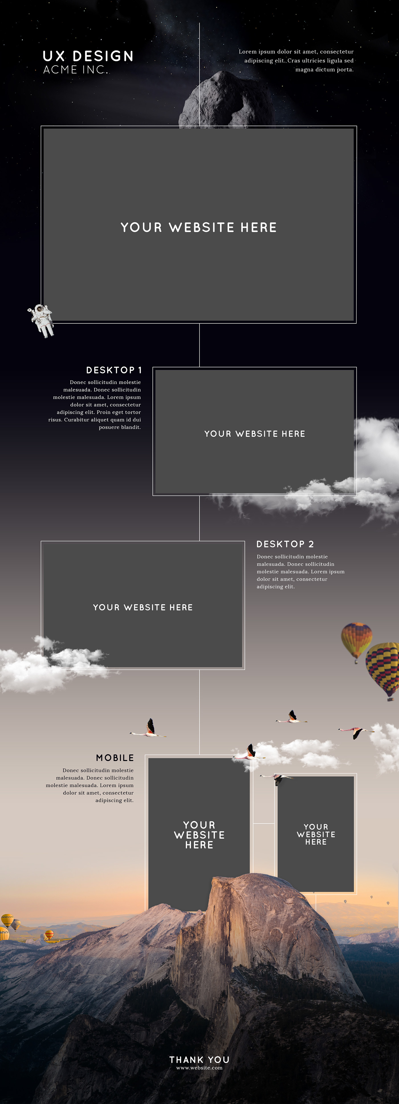 portfolio Website Mockup presentation vertical mountain mobile desktop SKY free download