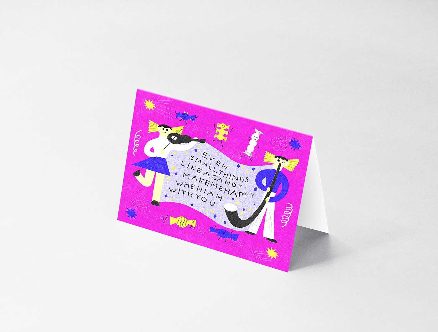 Candy Love ILLUSTRATION  Character design  graphic design  card design letter Drawing  print typography  