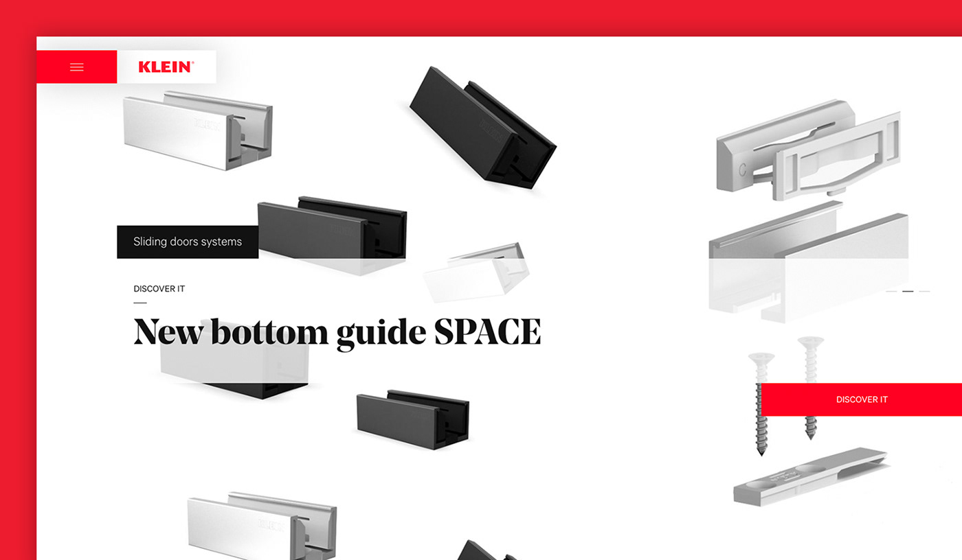 filter Klein sliding doors ux/ui Website