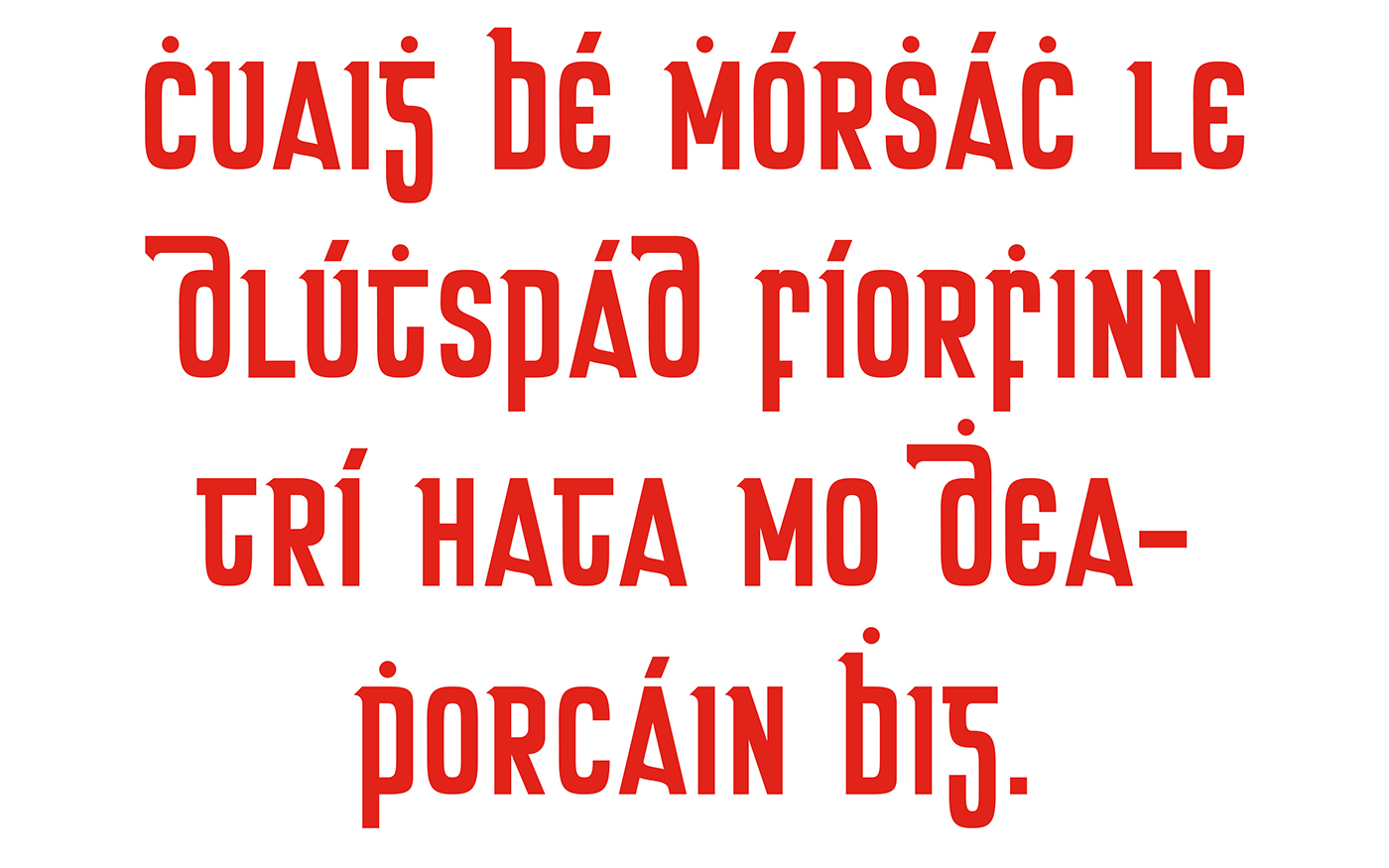 Typeface font gaeilge Irish language slovakia Bratislava communist socialist Ireland specimen