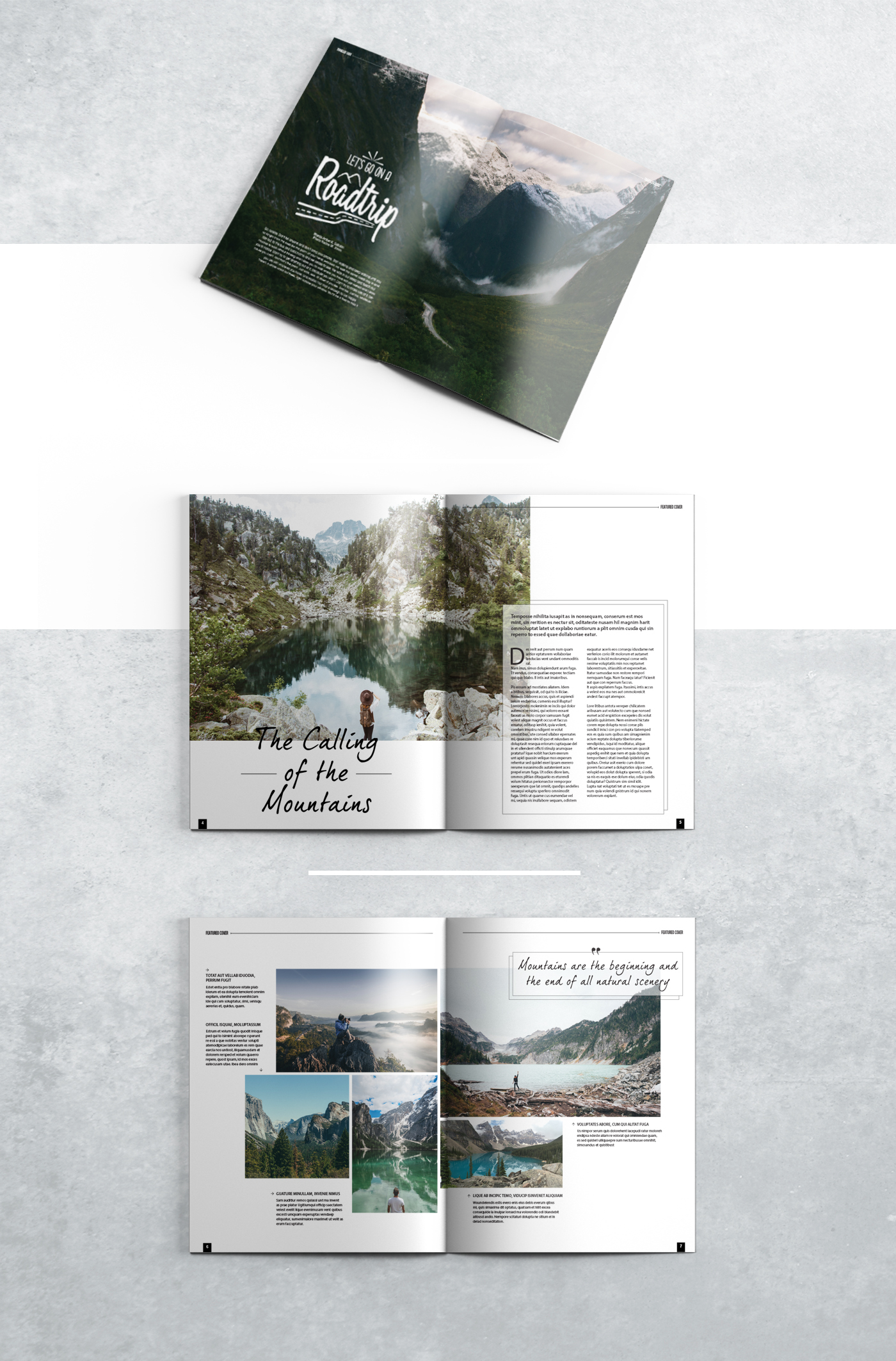 print magazine Layout InDesign adventure minimalist typography   editorial greenery inspiration