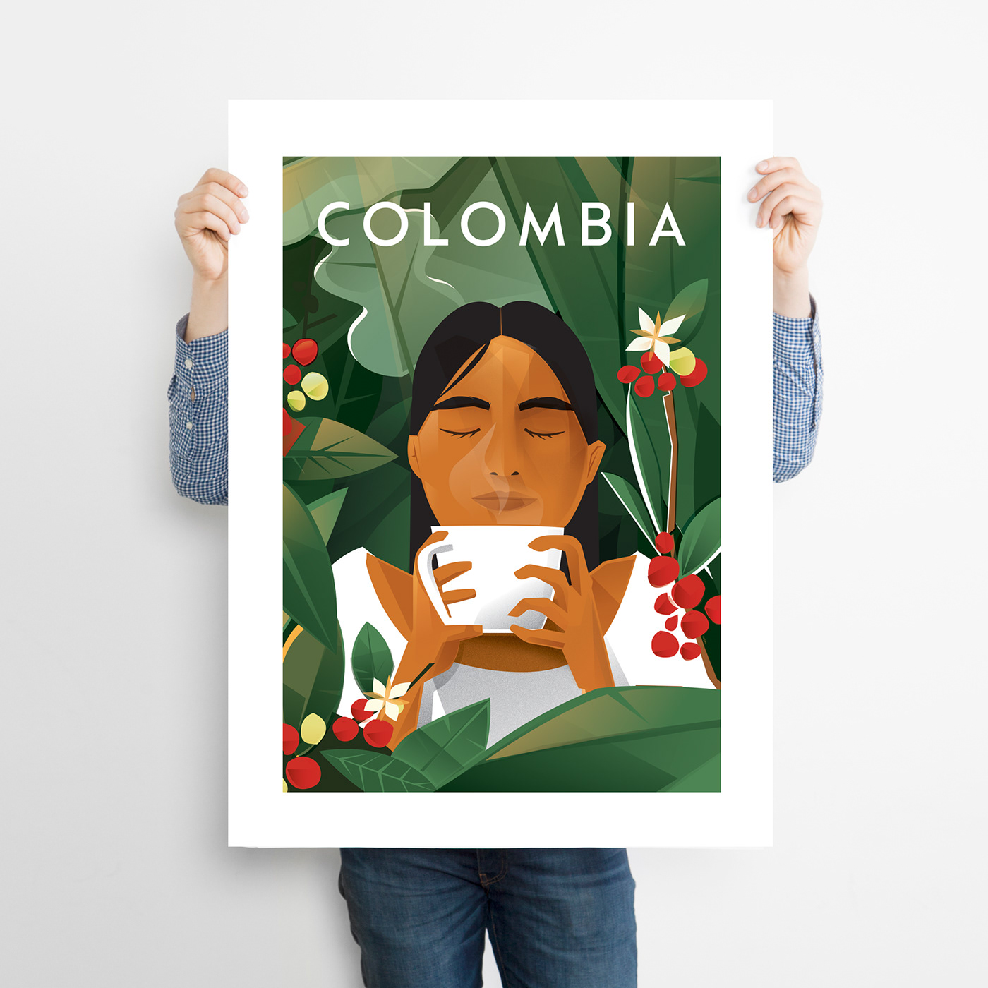 affiche afiche cafe Caribe colombia ilustracion pacifico voyage