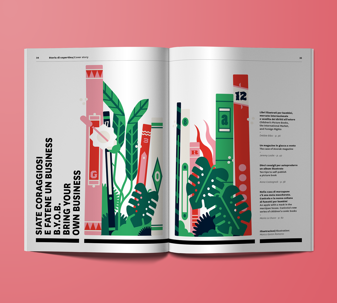 illustratore italiano Editorial Illustration growth book book cover publishing   international markets visual arts  plants green