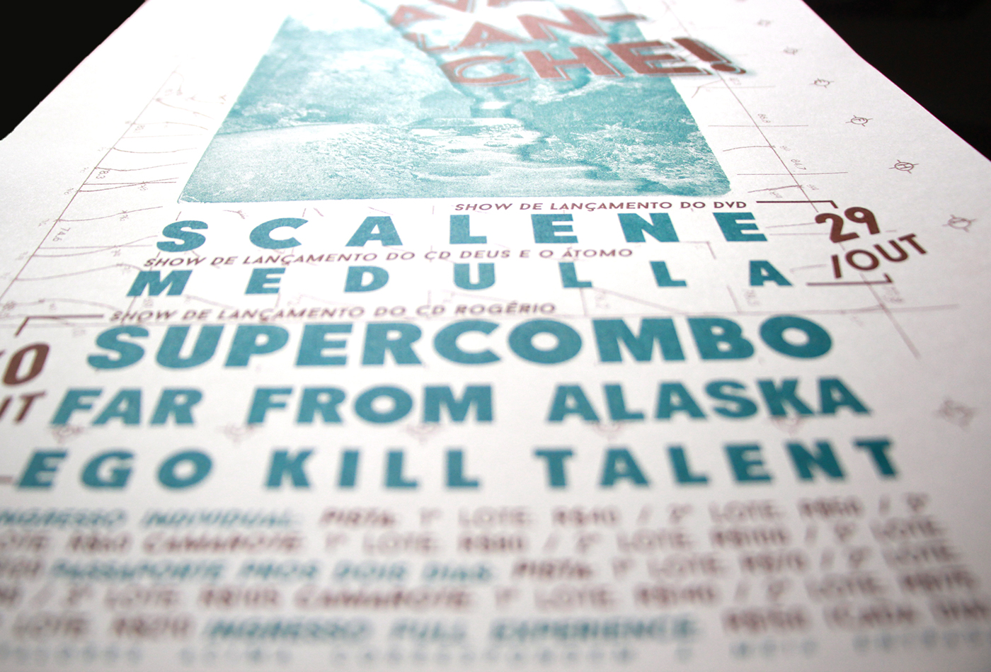 gig poster rock Avalanche montain festival music cartaz Duotone snow