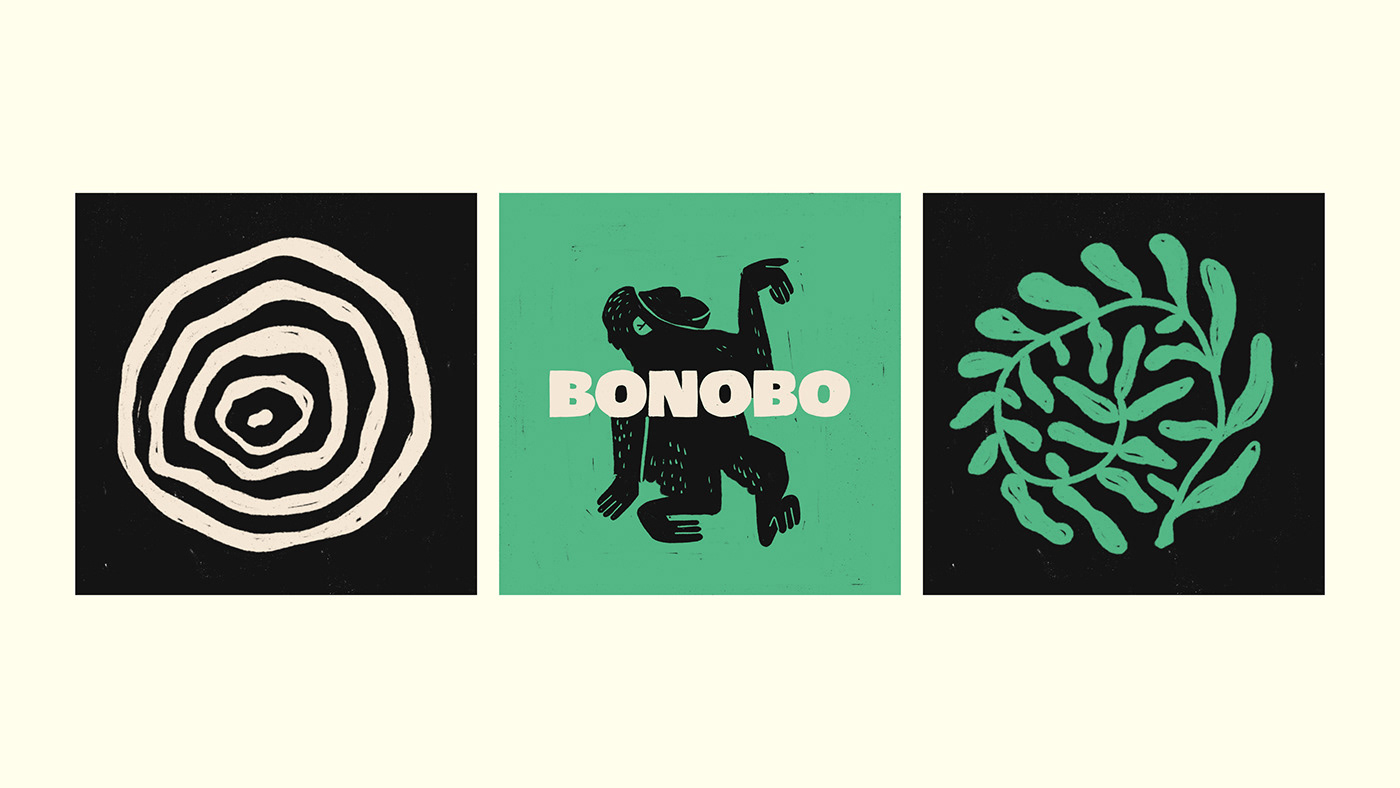 bar branding bonobo brand identity identity ILLUSTRATION  Logo Design restaurant Restaurant Branding typography   visual identity