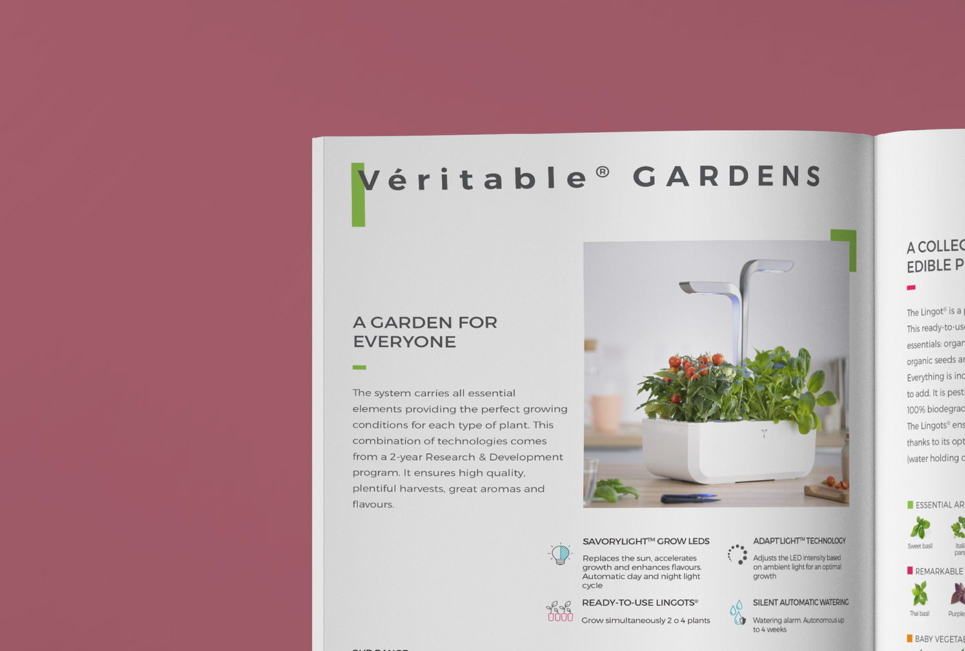 design formatting garden green innovation media potager press kit typography   veritable