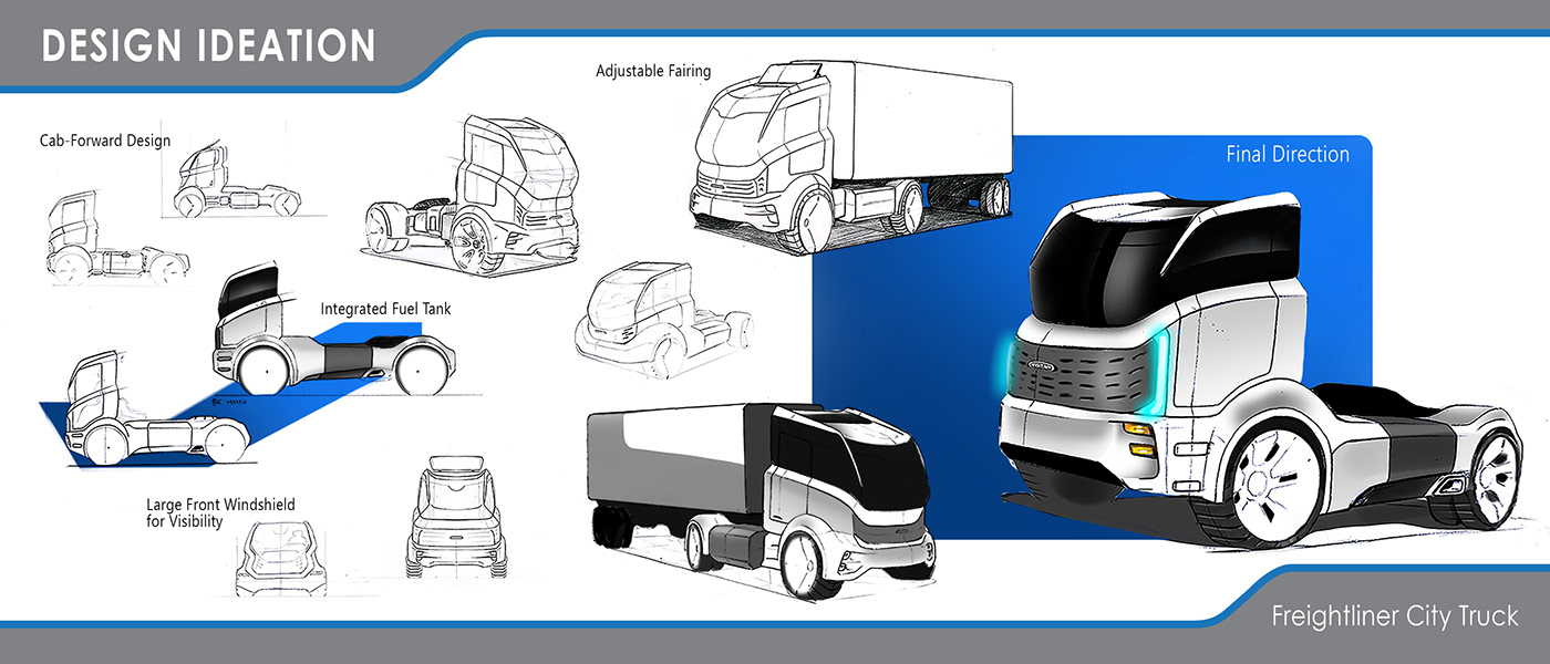 city Truck design Freightliner Autonomous construction delivery Transportation Design Automotive design