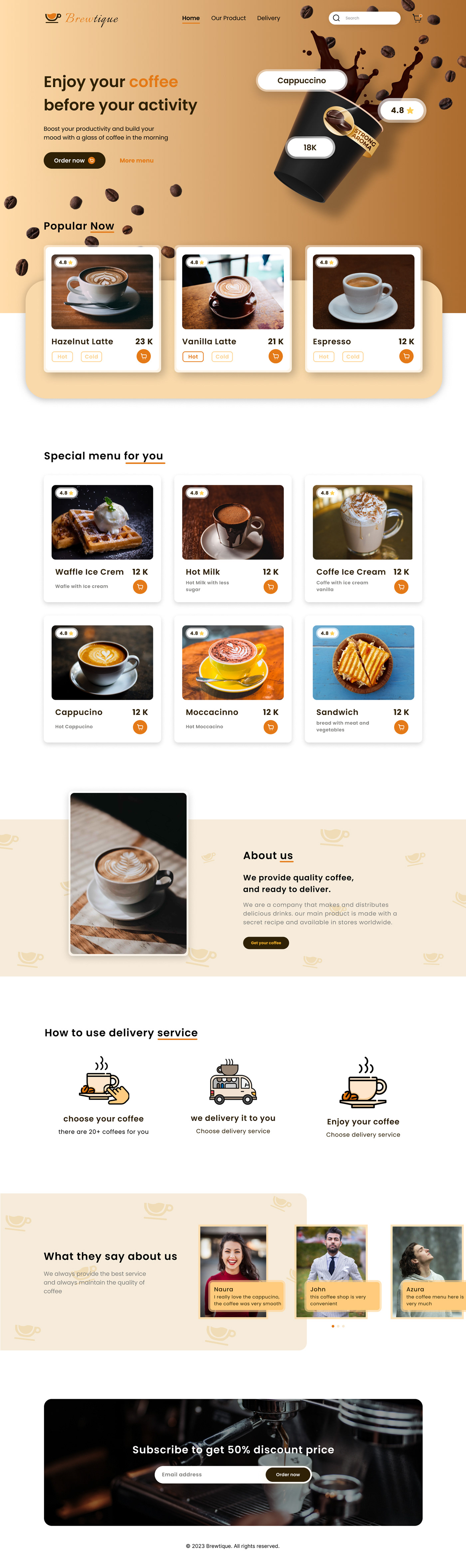 Coffee Landing Page Design