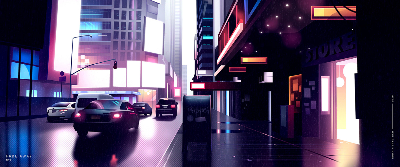 Advertising  architecture campaign city futur gradient ILLUSTRATION  light skyline vector
