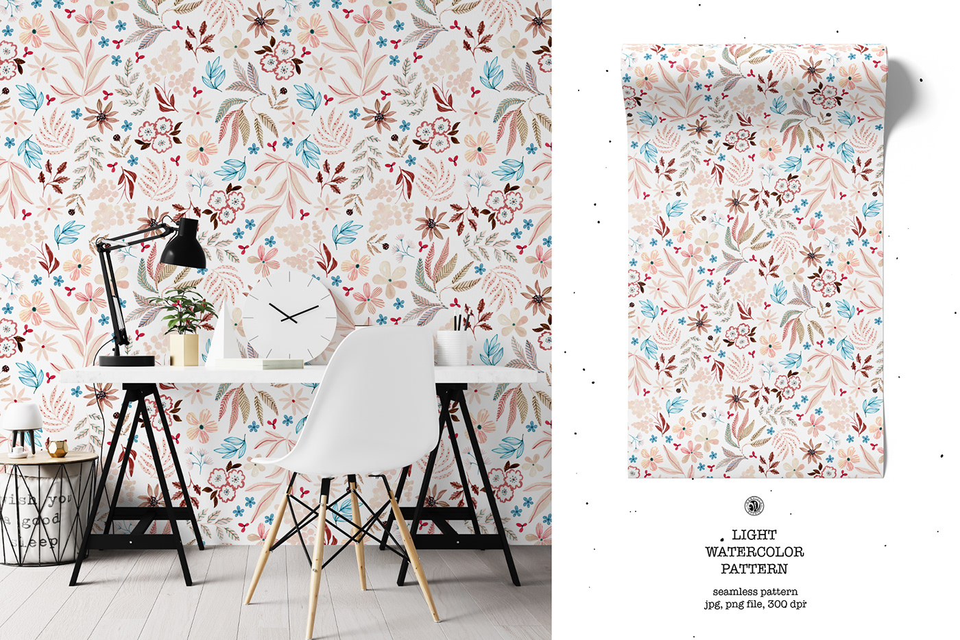 floral pattern home decor Wallpaper design seamless pattern Watercolor wallpaper