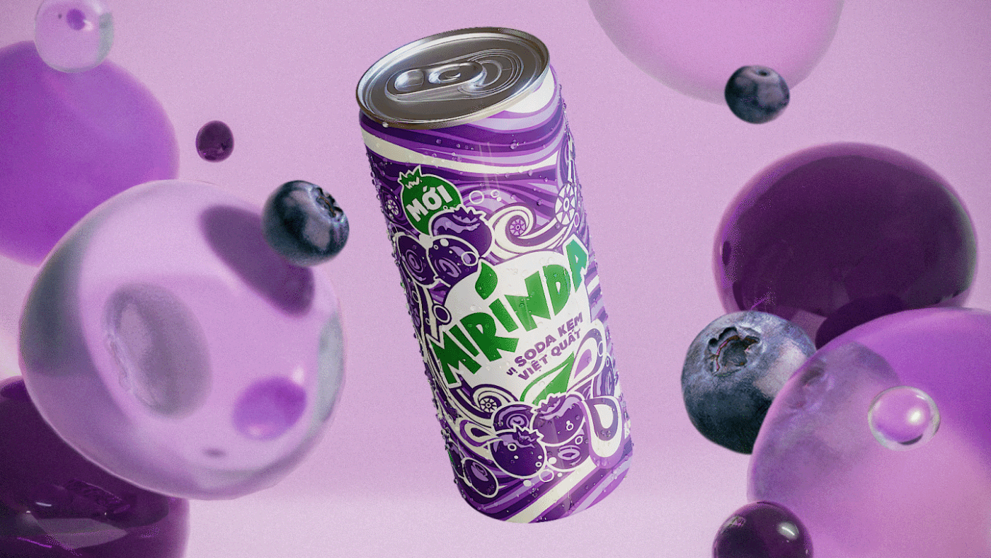 beverage blueberry CGI colorful commercial drink mirinda Pop Art Sorbet