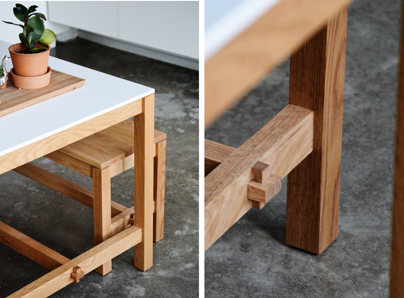 oak Montreal wood coop établi furniture japan sleek bench seat hardwood