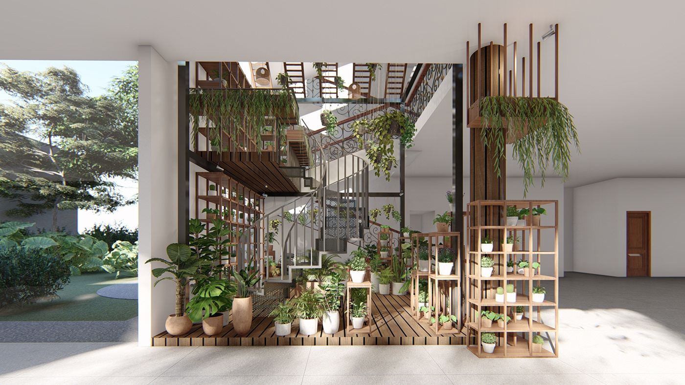 3dvisualization architecture greenhouse Interior interior design  Render