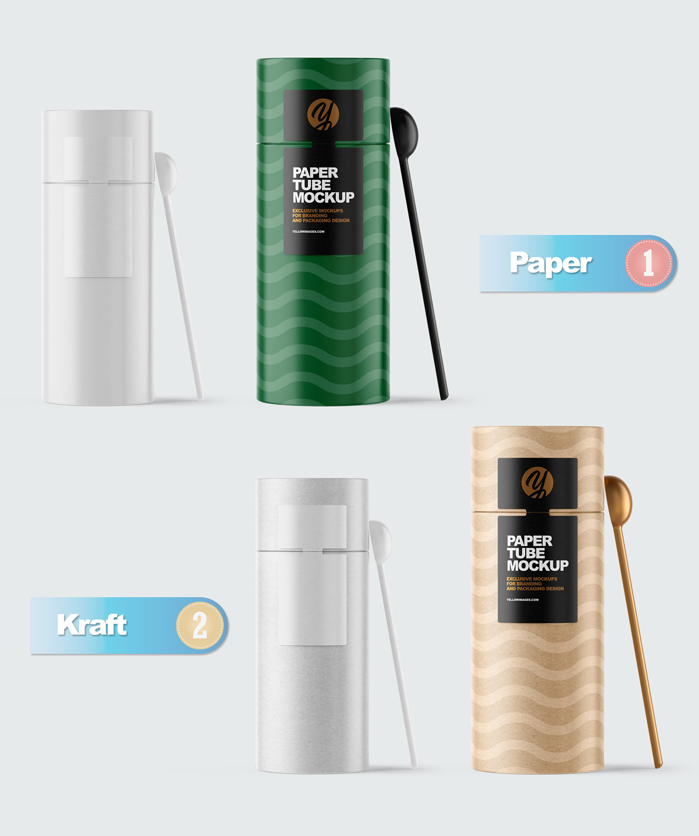 Paper Tube With Spoon Mockups On Behance
