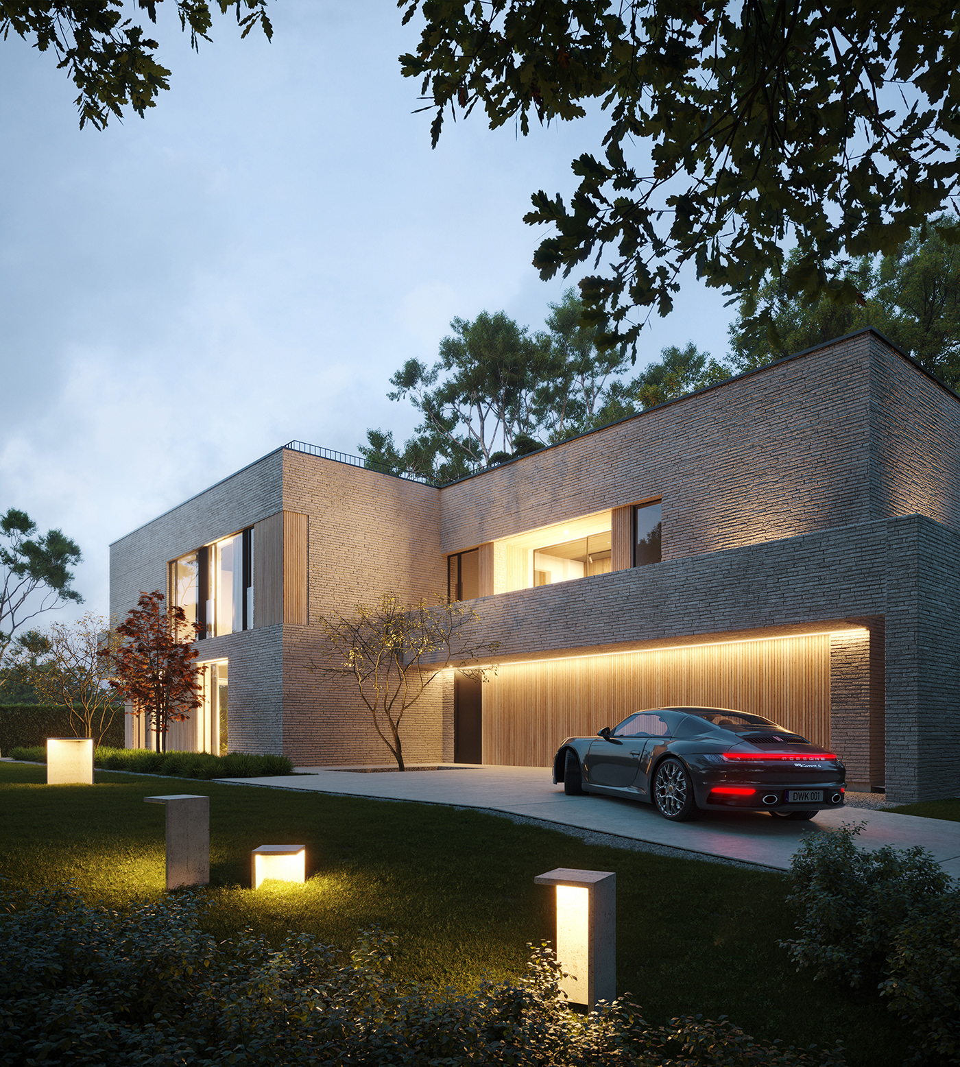 architecture CGI contemporary exterior facade house modern Villa