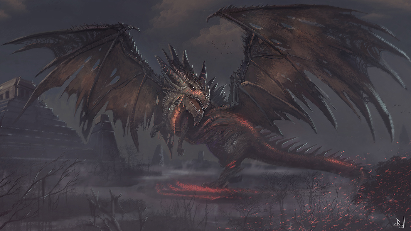 dragon art digitalart dragonart Behance conceptart creaturedesign shadow shadowdragon fantasy