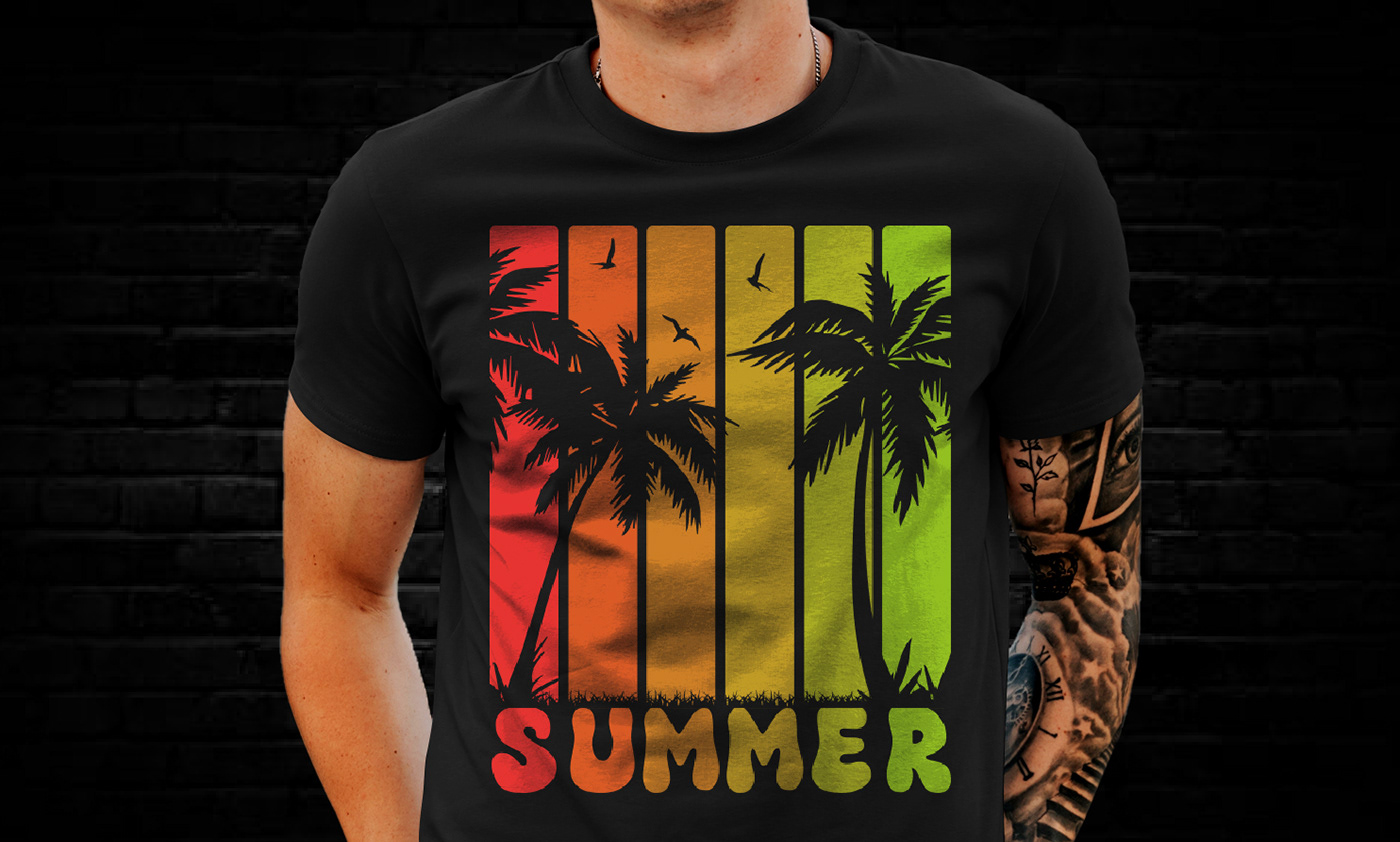 summer palm t-shirt Tshirt Design tshirts T-Shirt Design Retro vintage typography   Summer T-shirt design