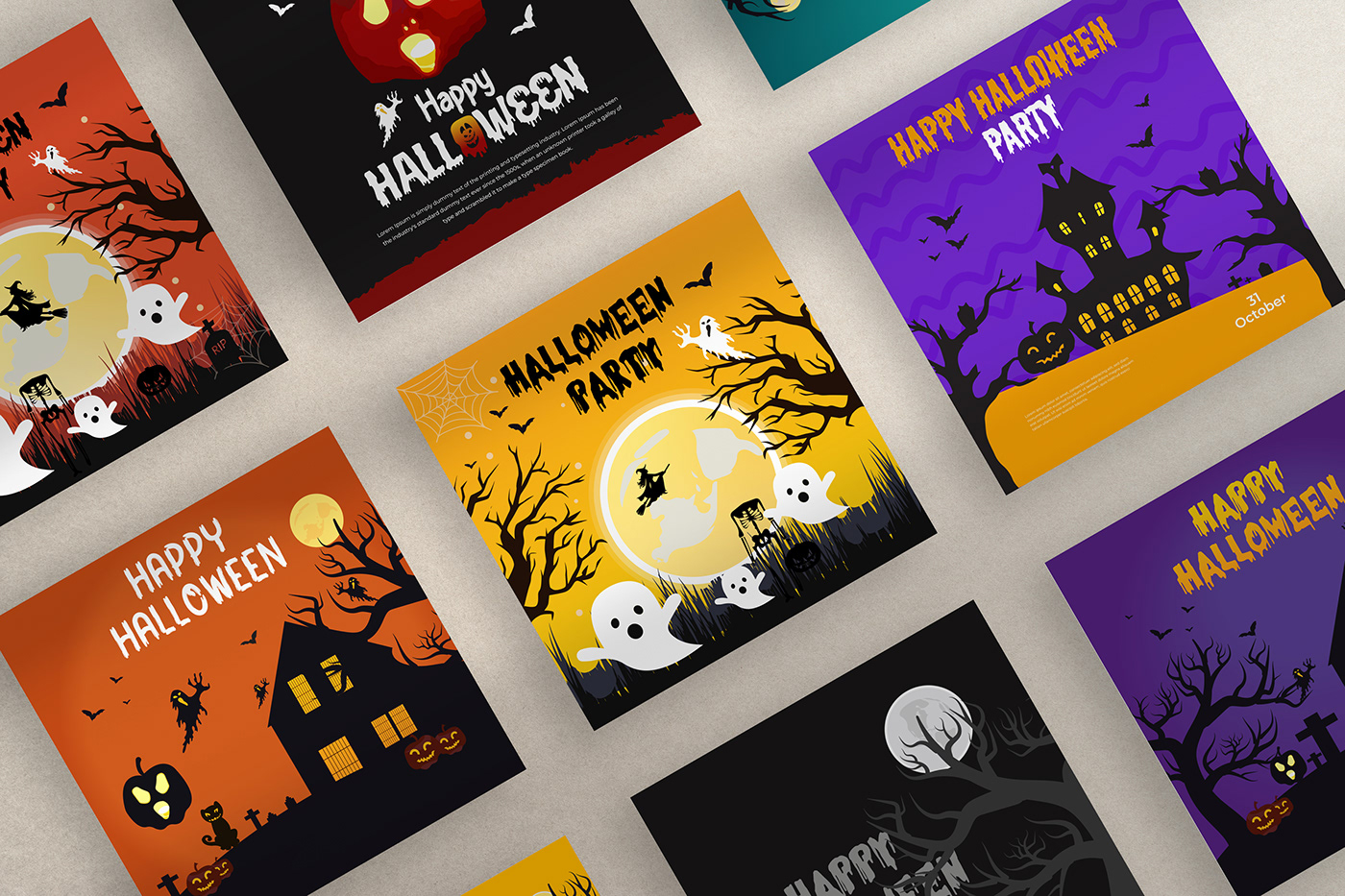 "Double, double, toil, and trouble! Our Halloween social media poster design brews the perfect blend