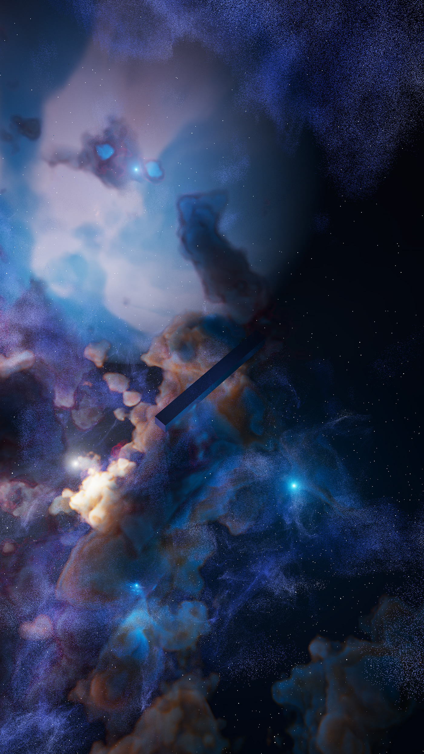 3D CGI galaxy houdini nebula Render simulation Space  stars universe
