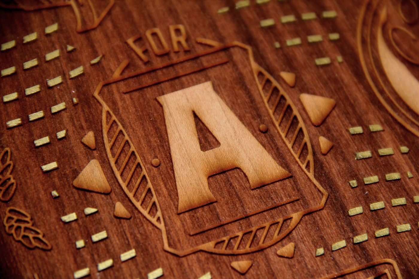 Jagermeister type wood lettering handmade carving engraving laser wood