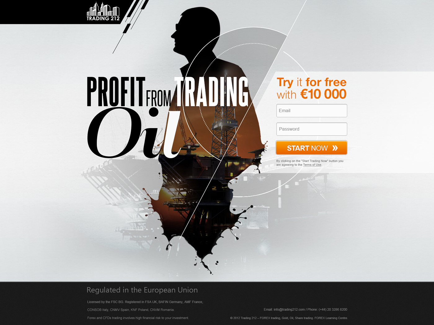 forex  trade trading gold oil stocks landing page Web Design   Trading gold ADV campaine