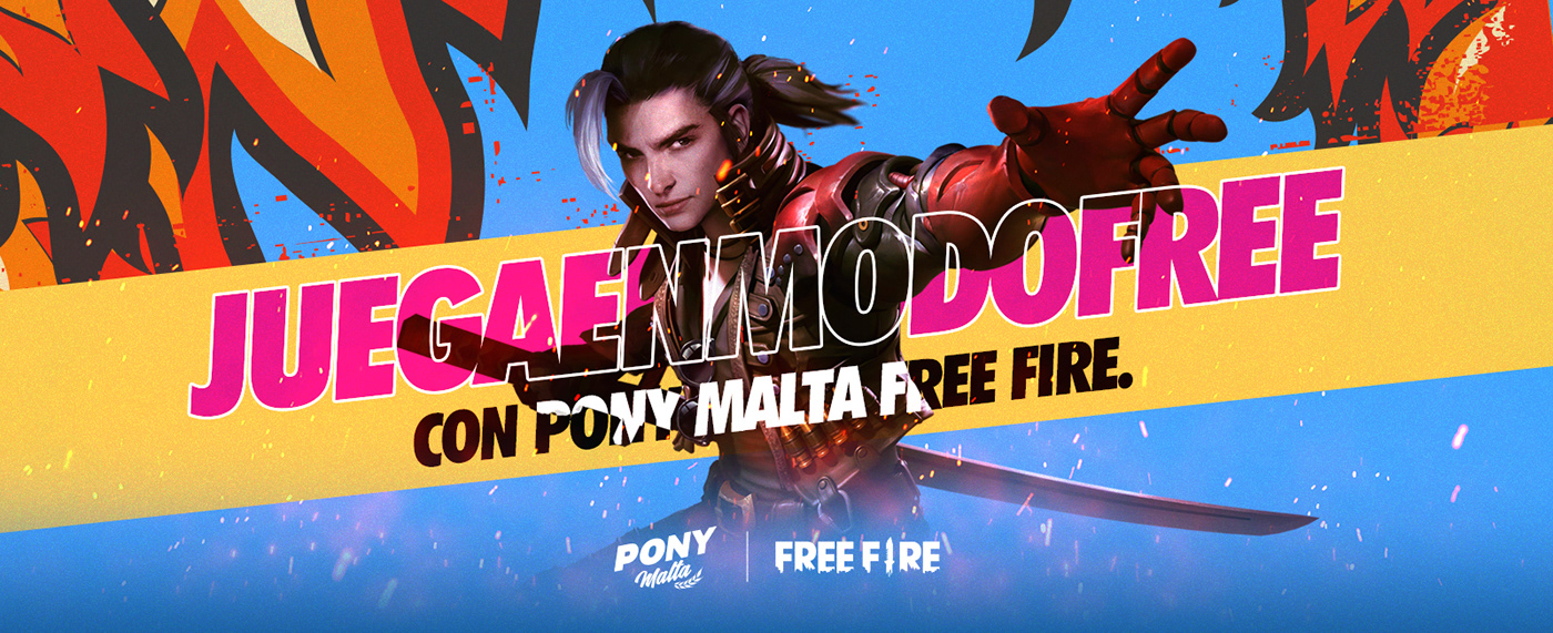 Advertising  brand identity FREEFIRE pony malta video game