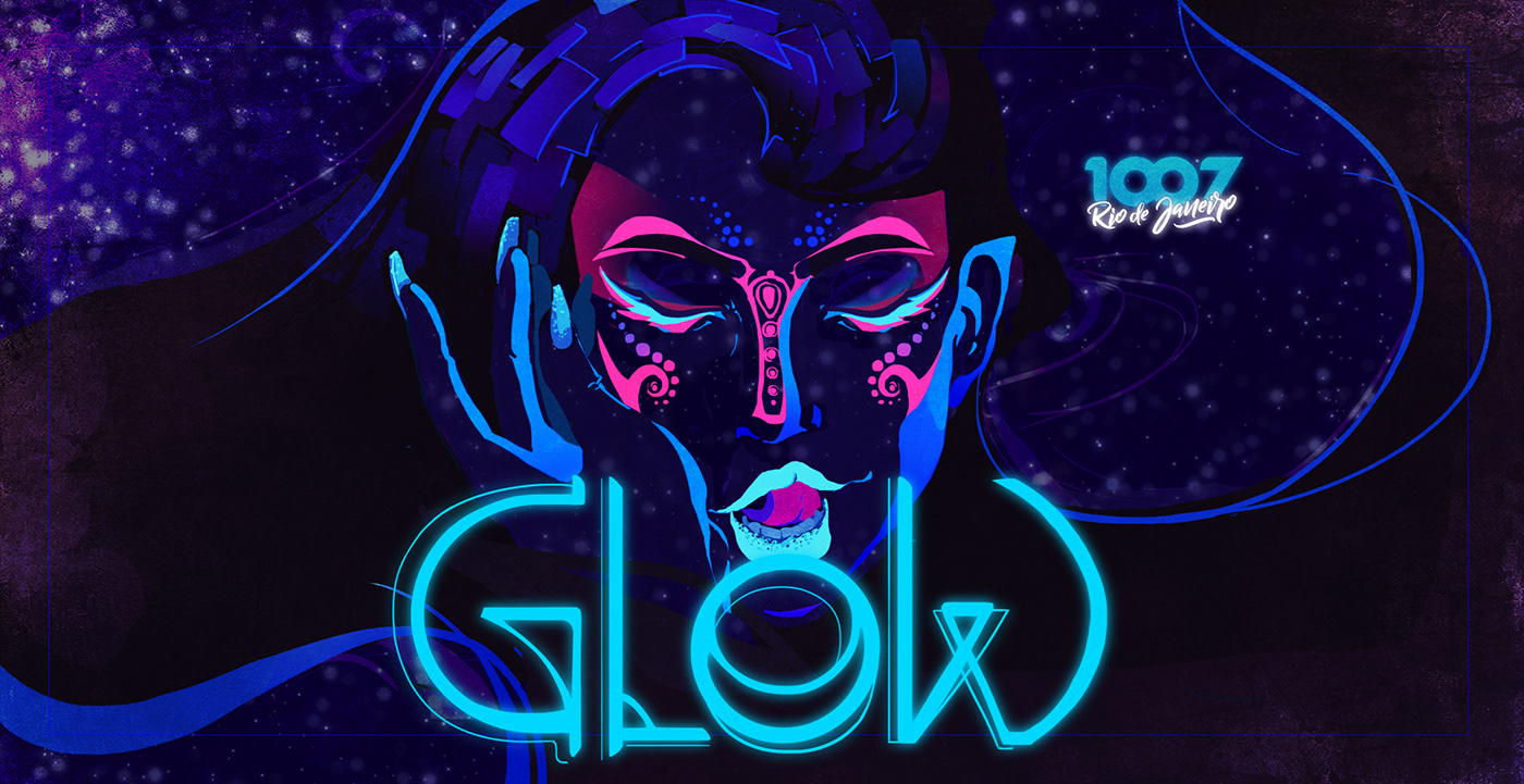 party Party Art 2D motion graphic face woman ILLUSTRATION  glow