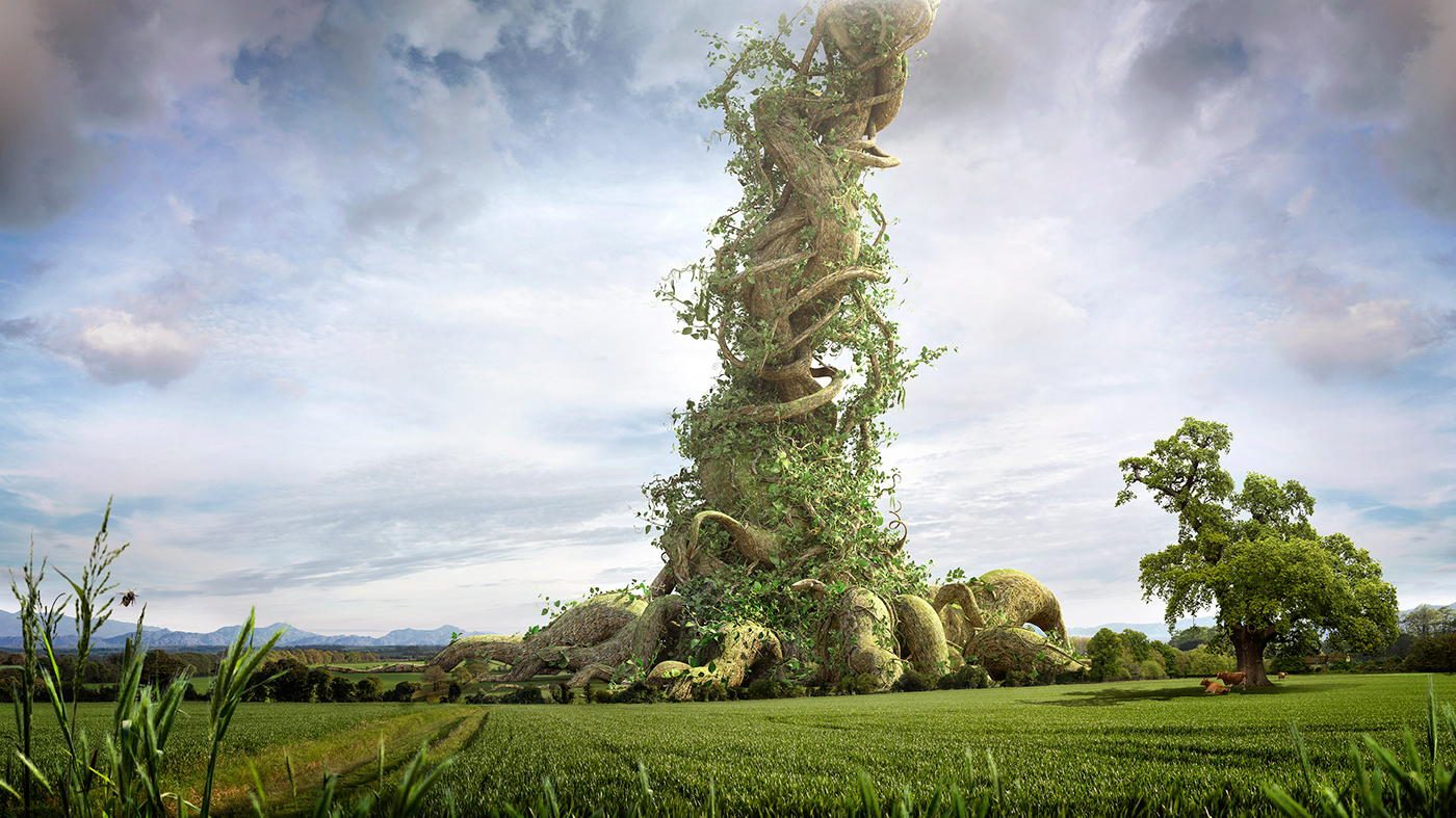 CGI vfx 3D Landscape plants Tree  sunset summer fantasy fairytale SKY foliage Nature natural sci-fi