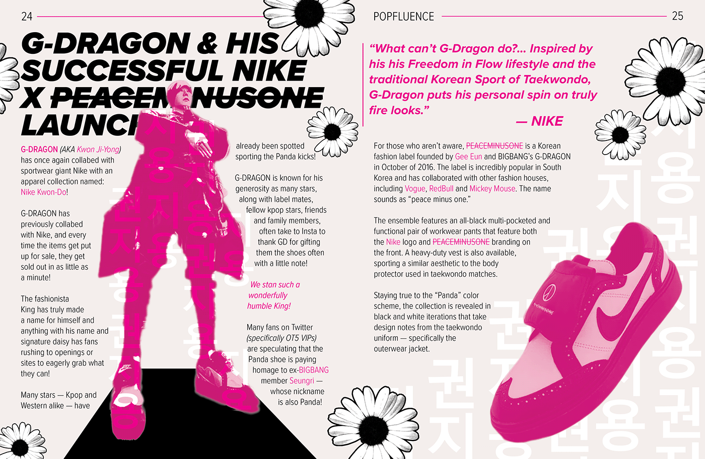 BigBang editorial design  g-dragon InDesign kpop Layout magazine typography  