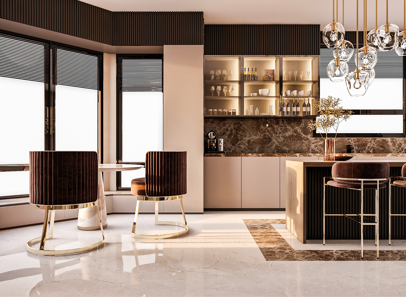indoor interior design  architecture visualization modern Render 3ds max kitchen kitchen design luxury