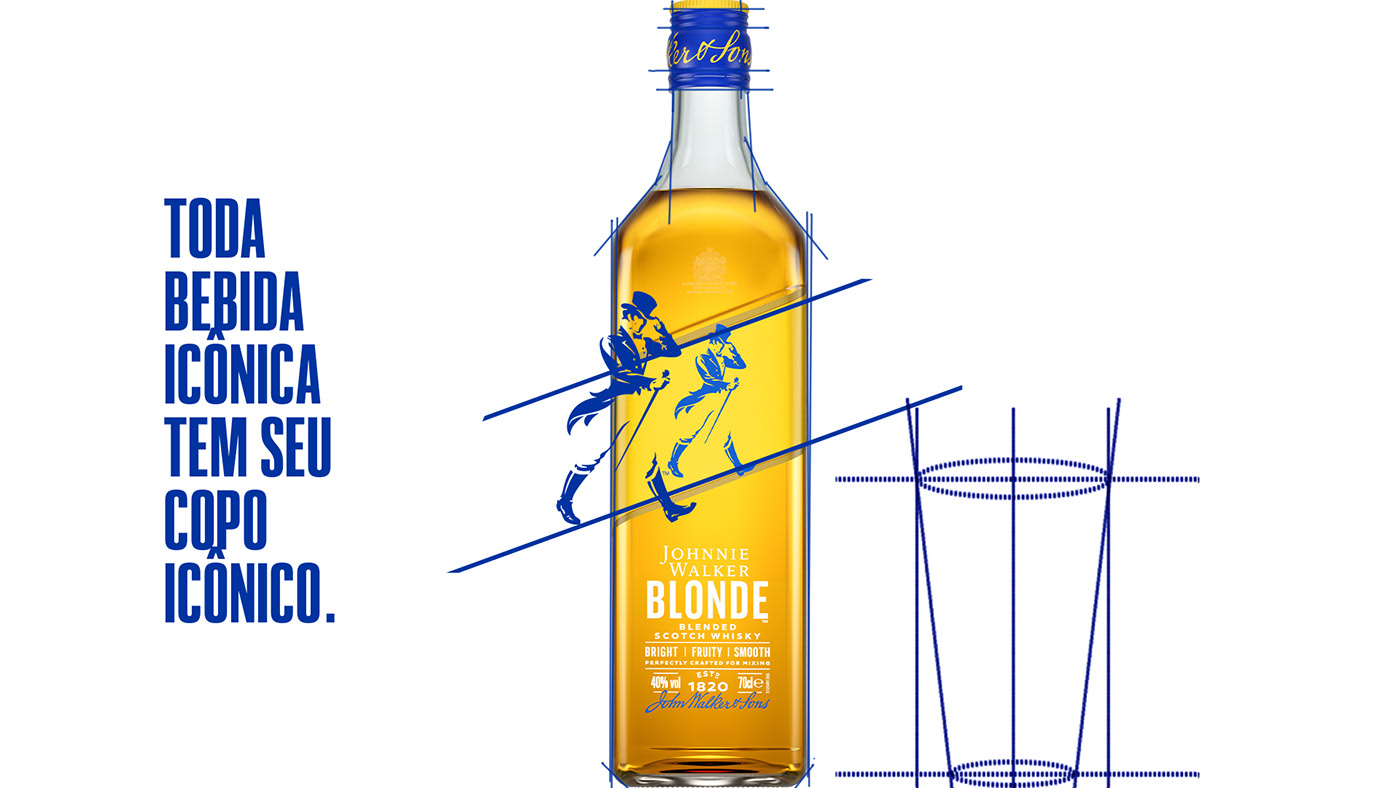 cup Johnnie Walker diageo product design  brand identity glassware cocktail drink Johnnie Walker Blonde Whisky