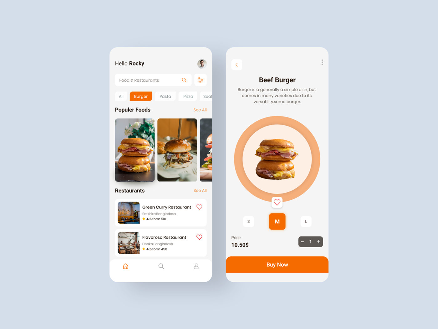 Mobile app Restaurant app mobile app design UI/UX