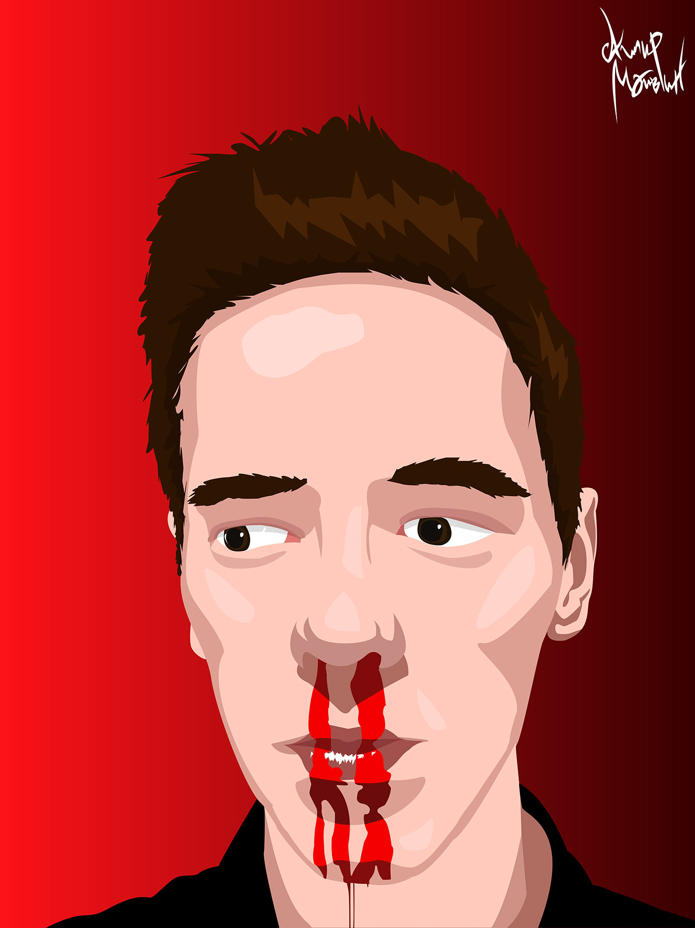 blood boy nosebleed Style иллюстрация кровь нос стиль