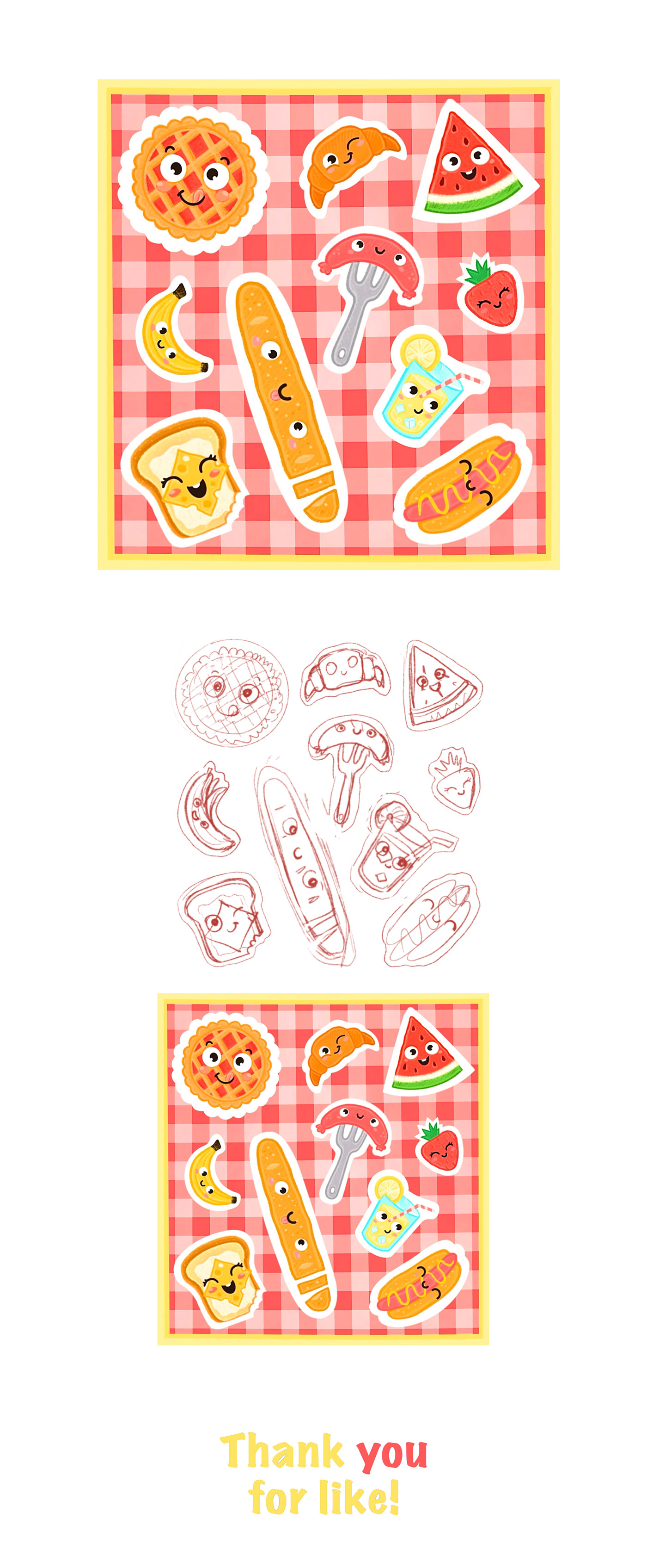 Picknick Food sticker pack 