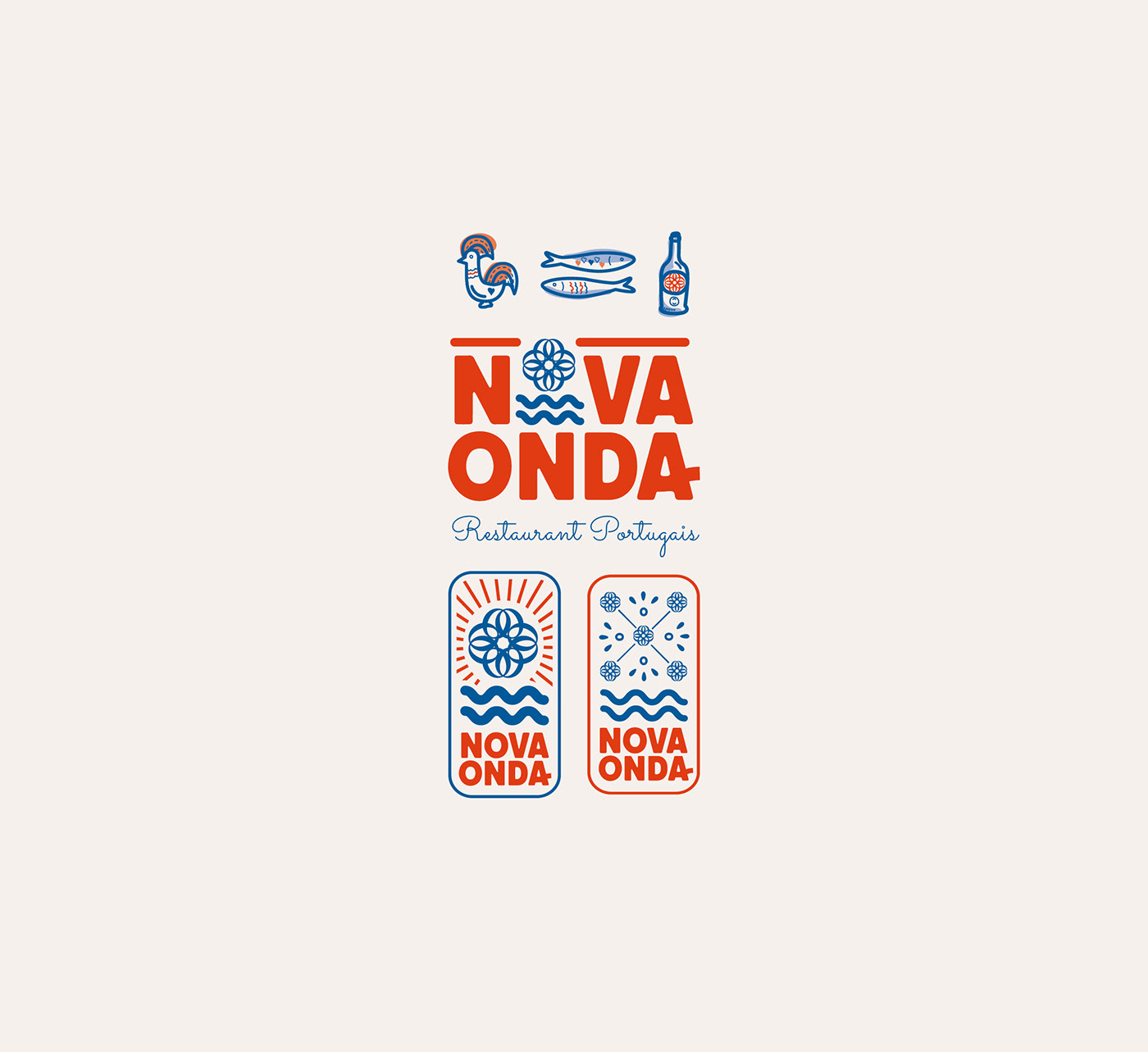 le logo Nova Onda accompagné de tous ses éléments graphiques