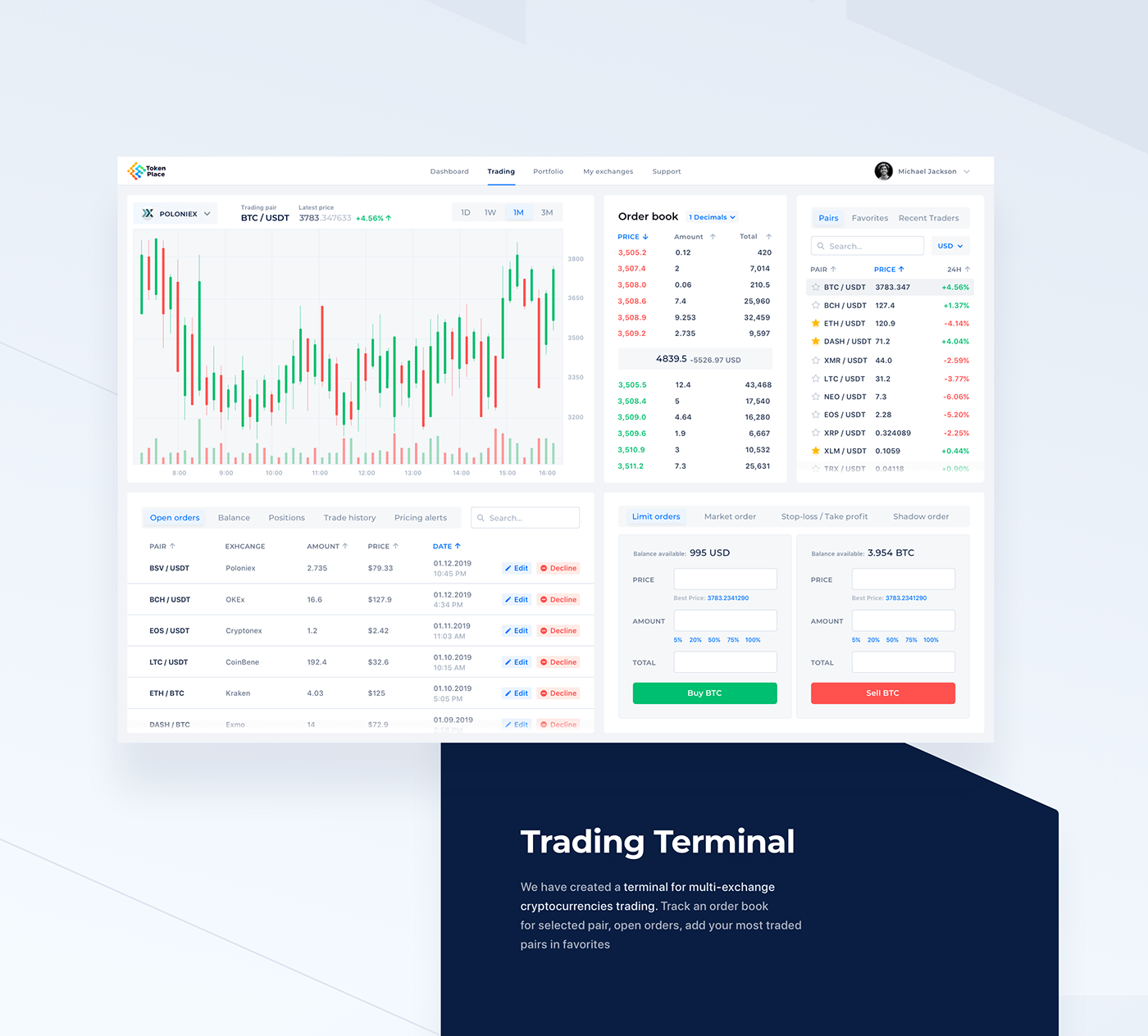 crypto trading bitcoin blockchain product design  crypto exchange dashboard finance cryptocurrency Fintech