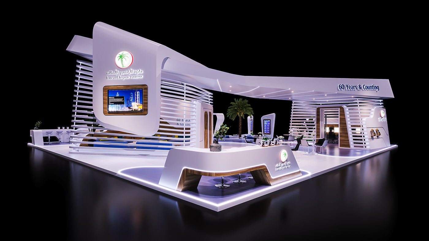 booth design DUBAI LAND Exhibition Design  futuristic