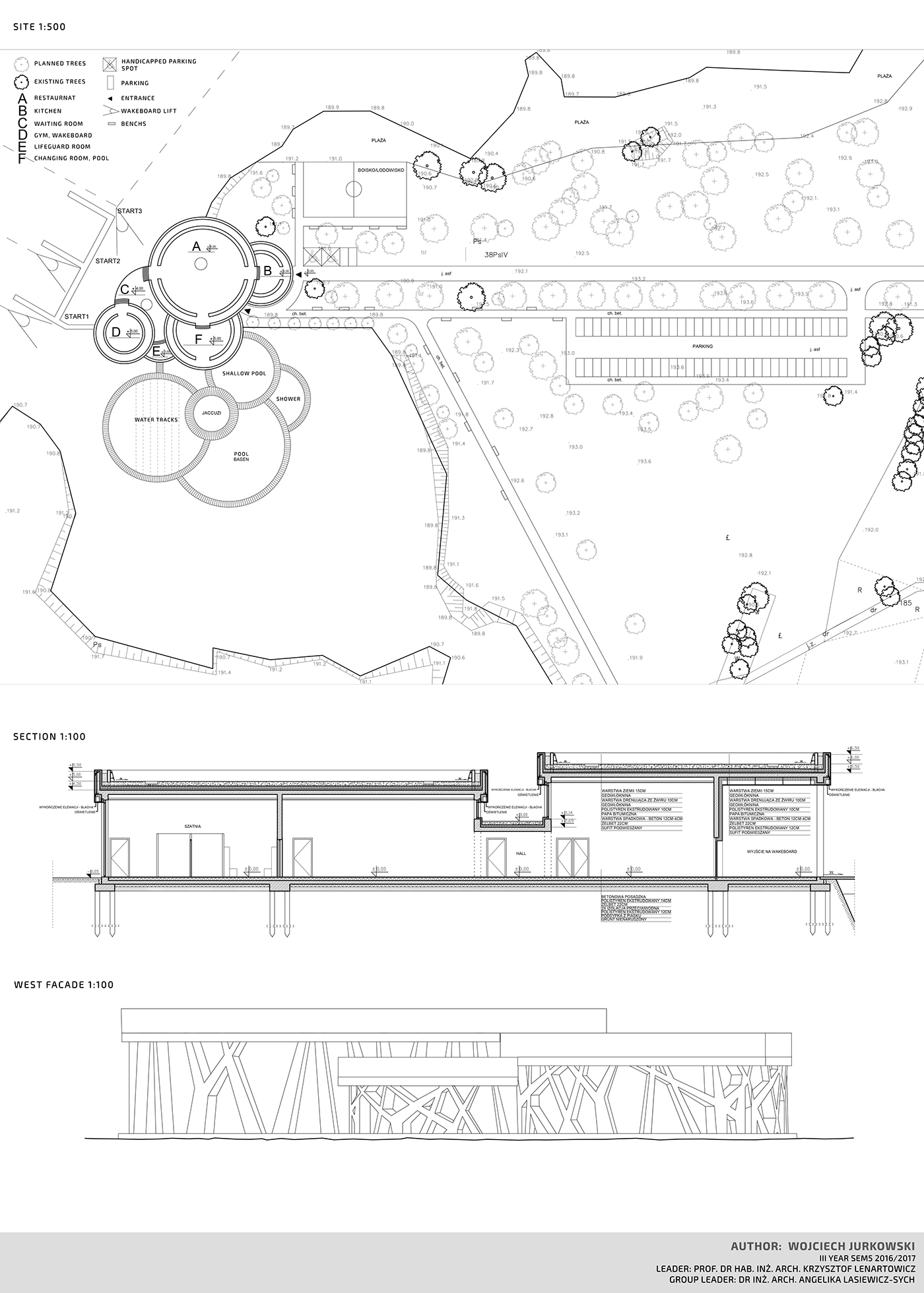 architecture Przylasek Rusiecki cracow krakow swimming pool wakeboard modern architecture rendering Concept Architecture SPORT CENTRE