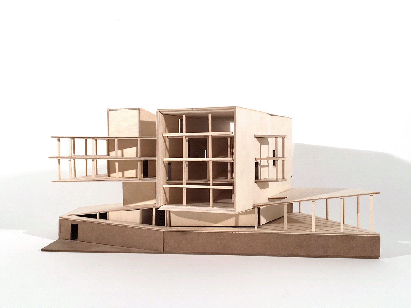 architecture library wood structure inkwash Perspective Plan model site model sketch