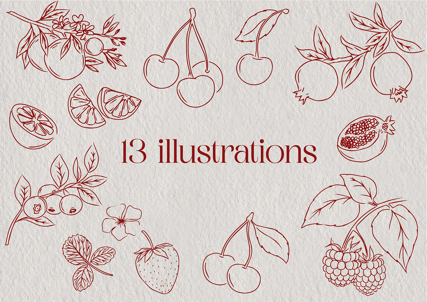 ILLUSTRATION  desing fruits minimalist illustration Digital Art  adobe illustrator Graphic Designer Fruits Illustrations